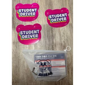 Pink 3‎ pack student driver car magnets